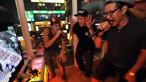 Karaoke singers in Seoul, Korea