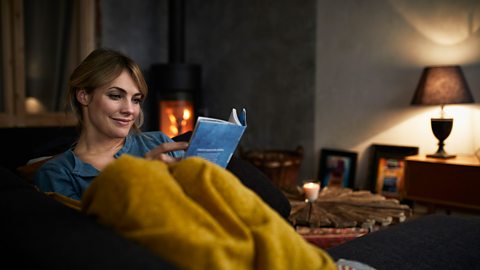 Cosy interior with fireplace