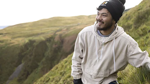 A hiker enjoying the Scottish countryside