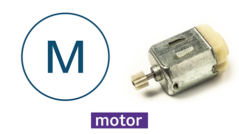 Symbol and photo of electronic motor