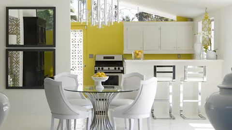 Bright kitchen with 1960s vintage furniture