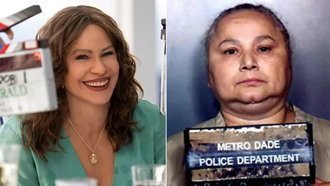 Sofia Vergara as Griselda, and the real-life Griselda Blanco (Credit: Netflix, Alamy)