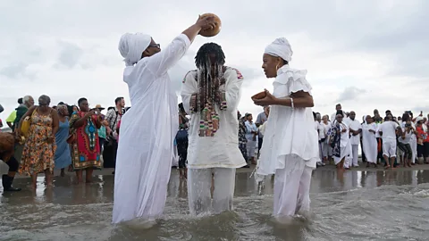 An African cleansing ceremony at Fort Monroe, VA