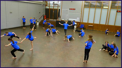 Year 8 dance students in their school hall