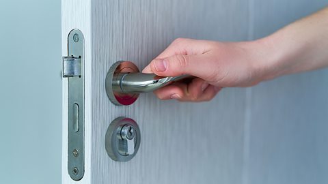 A traditional door handle. 