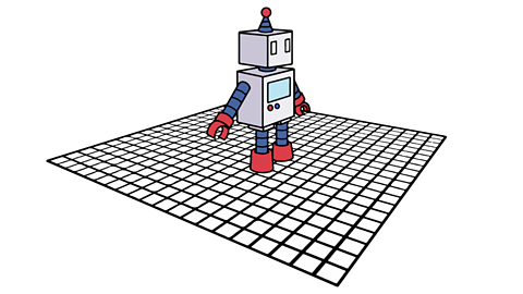 A robot on a CAD grid