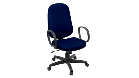 A blue office chair