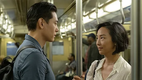 Greta Lee and Teo Yoo in still from Past Lives (Credit: A24)