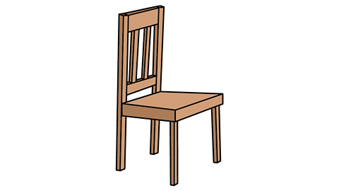 A basic wooden chair with a simple backrest.