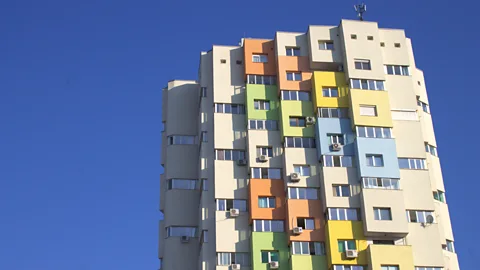 A renovated apartment block in Bulgaria (Credit: Laura Cole)