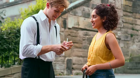 Still of Leo Woodall and Ambika Mod in Netflix series One Day