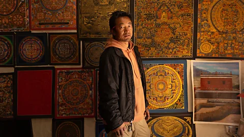 Morning prayer in the 15th Century Thubchen Monastery, Mustang, Nepal