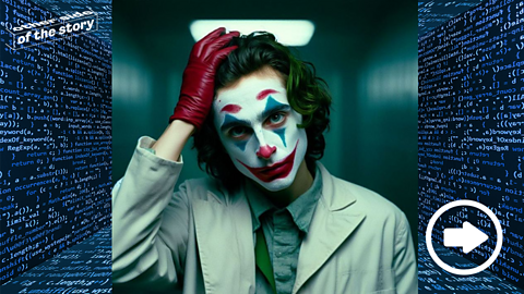 An AI generated image of Timothee Chalamet as the Joker.