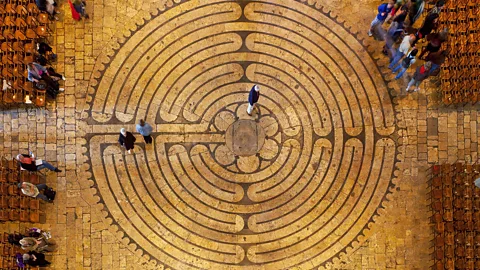 Labyrinth in Chartres Cathedral nave