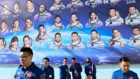 Wall of images showing Chinese astronauts (Credit: Getty Images)