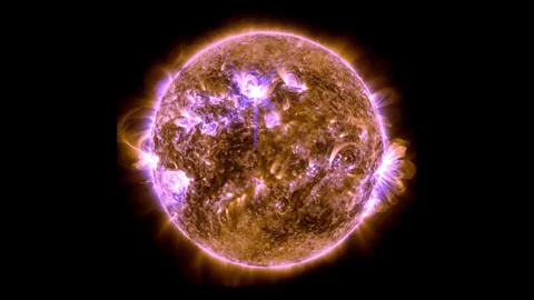 Spectacular footage of solar flares
