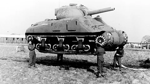 A dummy tank used in World War Two