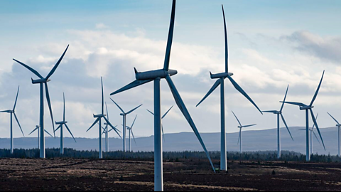 Tuirbineean-gaoithe air Tuath-gaoithe Whitelee