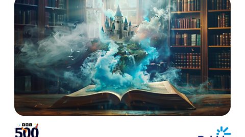 A magical castle is summed out of a book.