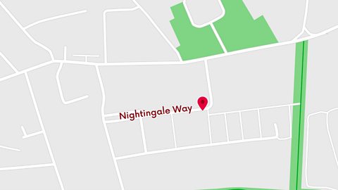 Illustration of a GPS map showing basic streets and location marker.