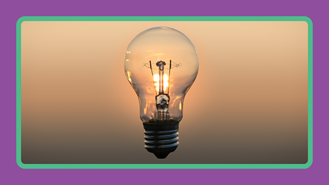 A lightbulb with the filament on.