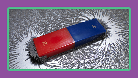 Iron shavings around a magnet