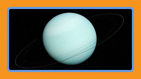 The planet Uranus with a black background.