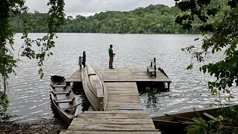 Boat dock near Chalalán Ecolodge (Credit: Rob Roberts)