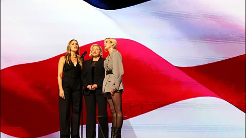 The Chicks on stage at the DNC