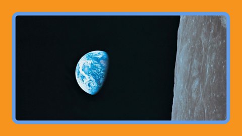 An image of the Earth in daylight and darkness taken as Apollo 8 circled the moon.