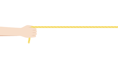 A length of rope is held taut.