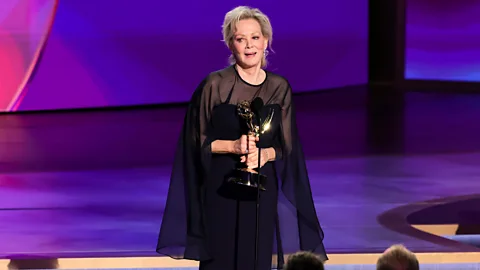 Jean Smart accepting an Emmy for Best Actress at the 2024 Emmy Awards (Credit: Getty Images)