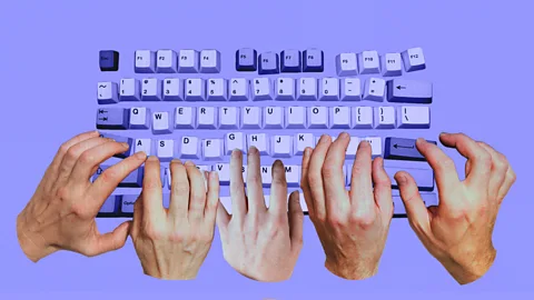 Artwork of five hands typing on a keyboard (Credit: Getty Images)