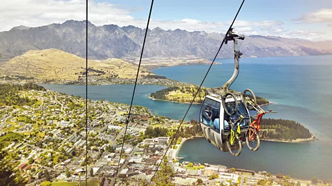 Gondola with bikes in Queenstown and Lake Wakatipu (Credit: Getty Images)