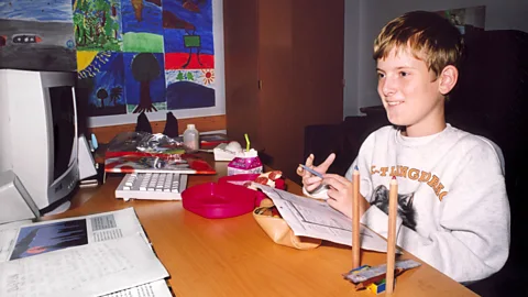 Mats Steen as a child at his desk (Credit: Netflix)