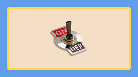 An ON / OFF switch set to the ON position.