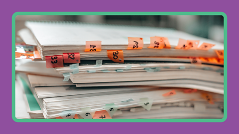 A stack of science notes.