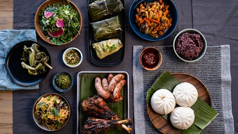 A spread of Hmong cuisine (Credit: Lauren Cutshall)