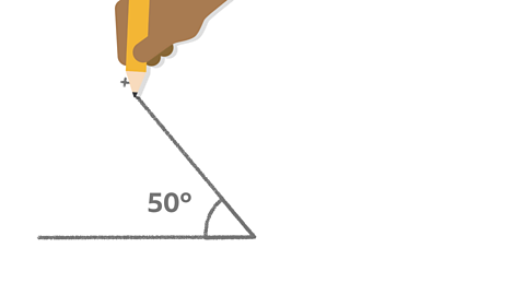 An acute angle of 50°.
