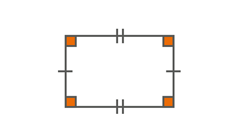 A rectangle with interior angles labelled
