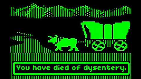 A screenshot of The Oregon Trail reading "You have died of dysentery." (Credit: Courtesy of HarperCollins Productions)