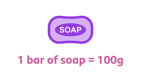 A bar of soap labelled 100 grams.