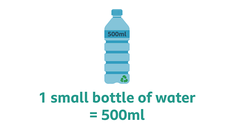 A small bottle of water which contains 500 millilitres.