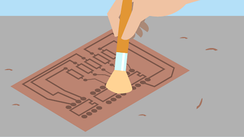 Clean the board to remove debris