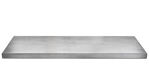 If the sheet is thick steel, a gamma source is employed because gamma radiation is the only type capable of penetrating the metal. Neither alpha nor beta radiation can pass through the sheet to reach the detector.