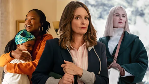 A composite of Xosha Roquemore, Tina Fey and Nicole Kidman in Forever, The Four Seasons and Nine Perfect Strangers, respectively (Credit: Serenity Strull/ BBC)