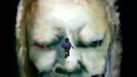 A Nintendo Zelda video game cartridge with a ghostly digital face superimposed around it (Credit: Alamy/ BBC)