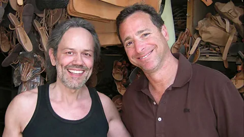 Pantelis Melissinos with Bob Saget in Melissinos Art – The Poet Sandal Maker (Photo: Courtesy of Pantelis Melissinos)