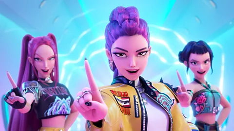 Mira, Rumi and Zoey from fictional Kpop group Huntr/x in KPop Demon Hunters (Credit: Netflix)