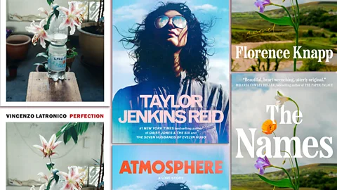 A collage of the book covers of Perfection, Atmosphere and The Names (Credit: New York Review Books/ Ballantine Books/ Pamela Dorman Books)